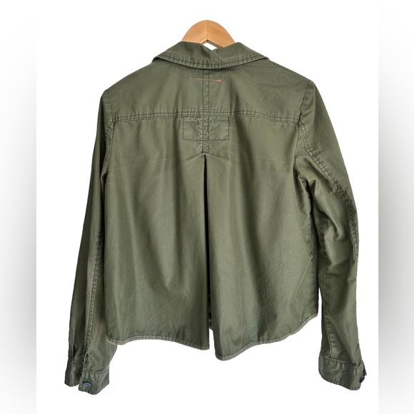 Anthropologie Hei Hei Army Green Cargo Canvas Jacket Size Medium - Picture 4 of 8
